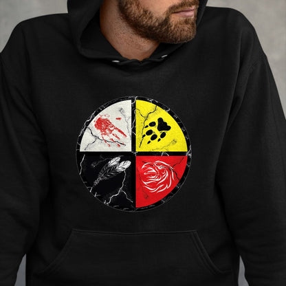 Native American T-Shirts, Vintage Native American Unisex T-Shirt/Hoodie/Sweatshirt HLT00 - Native American Medicine Wheel T-Shirt (1)