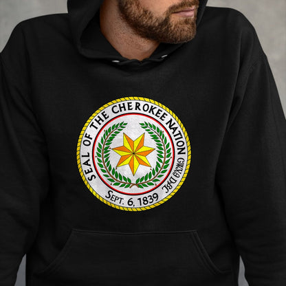 Native American T-Shirts, Vintage Native American Unisex T-Shirt/Hoodie/Sweatshirt HLT00 - Double Sided Seal of the Cherokee Nation Native American T-Shirt