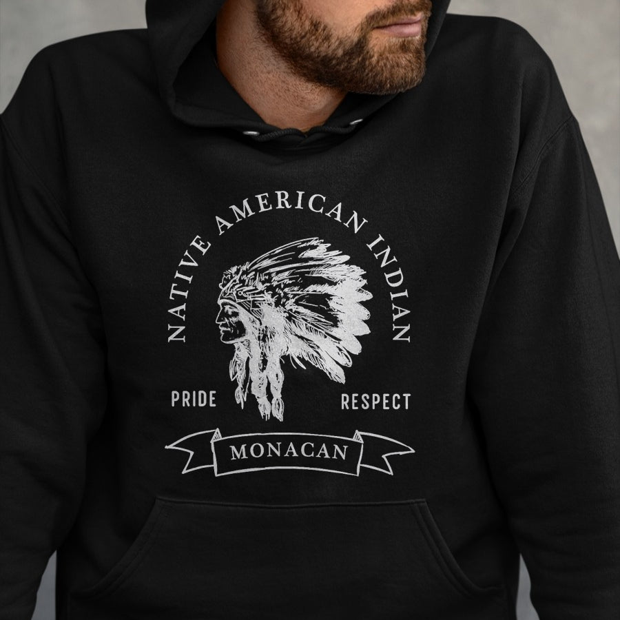Native American T-Shirts, Vintage Native American Unisex T-Shirt/Hoodie/Sweatshirt HLT00 - Monacan Tribe Native American Indian Pride Respect Darker T-Shirt (1)