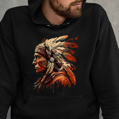 Native American T-Shirts, Vintage Native American Unisex T-Shirt/Hoodie/Sweatshirt HLT00 - Native American Heritage Indigenous Indian Chief T-Shirt (1)