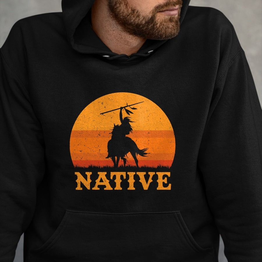 Native American T-Shirts, Vintage Native American Unisex T-Shirt/Hoodie/Sweatshirt HLT00 - Northwest Native American Knight Pride Mountain Warrior T-Shirt (1)