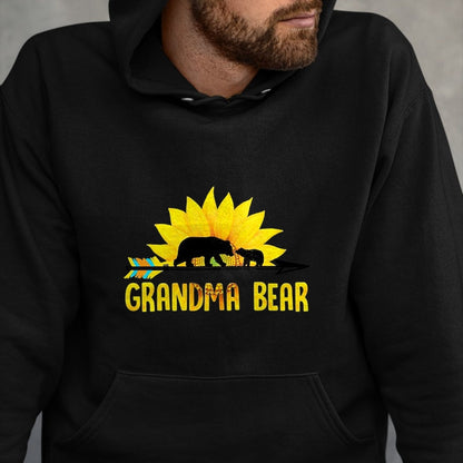 Native American T-Shirts, Vintage Native American Unisex T-Shirt/Hoodie/Sweatshirt HLT00 - Grandma Bear Sunflower Native American T-Shirt (1)