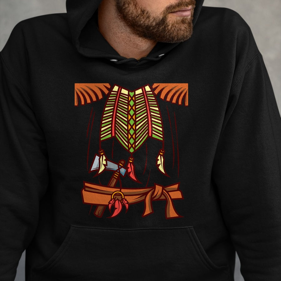 Native American T-Shirts, Vintage Native American Unisex T-Shirt/Hoodie/Sweatshirt HLT00 - Funny Native American Halloween Indian Simple Easy Costume T-Shirt (1)