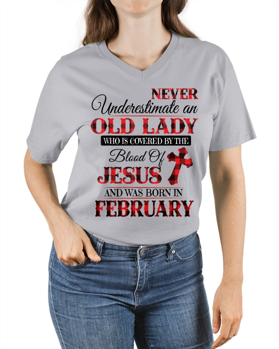 FEBRUARY - NEVER Underestimate an OLD LADY WHO IS COVERED BY THE Blood Of JESUS - ccdi02 FMA (SKU2605-69-02)