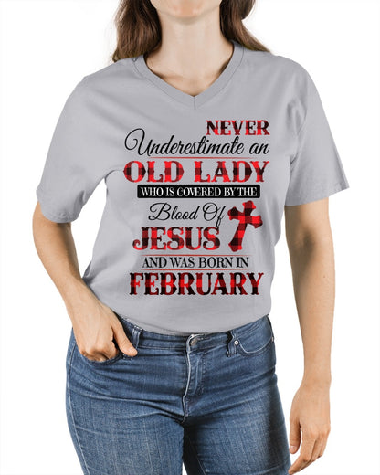 FEBRUARY - NEVER Underestimate an OLD LADY WHO IS COVERED BY THE Blood Of JESUS - ccdi02 FMA (SKU2605-69-02)