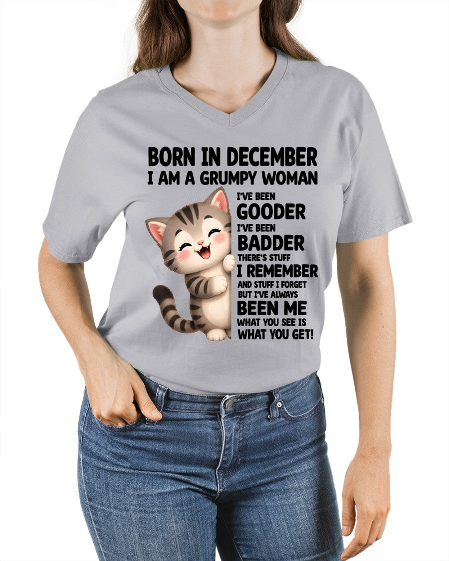 BORN IN DECEMBER, I AM A GRUMPY WOMAN - Birthday Gift For December Girls - FMA ccdi12 (SKU2605-209-12)