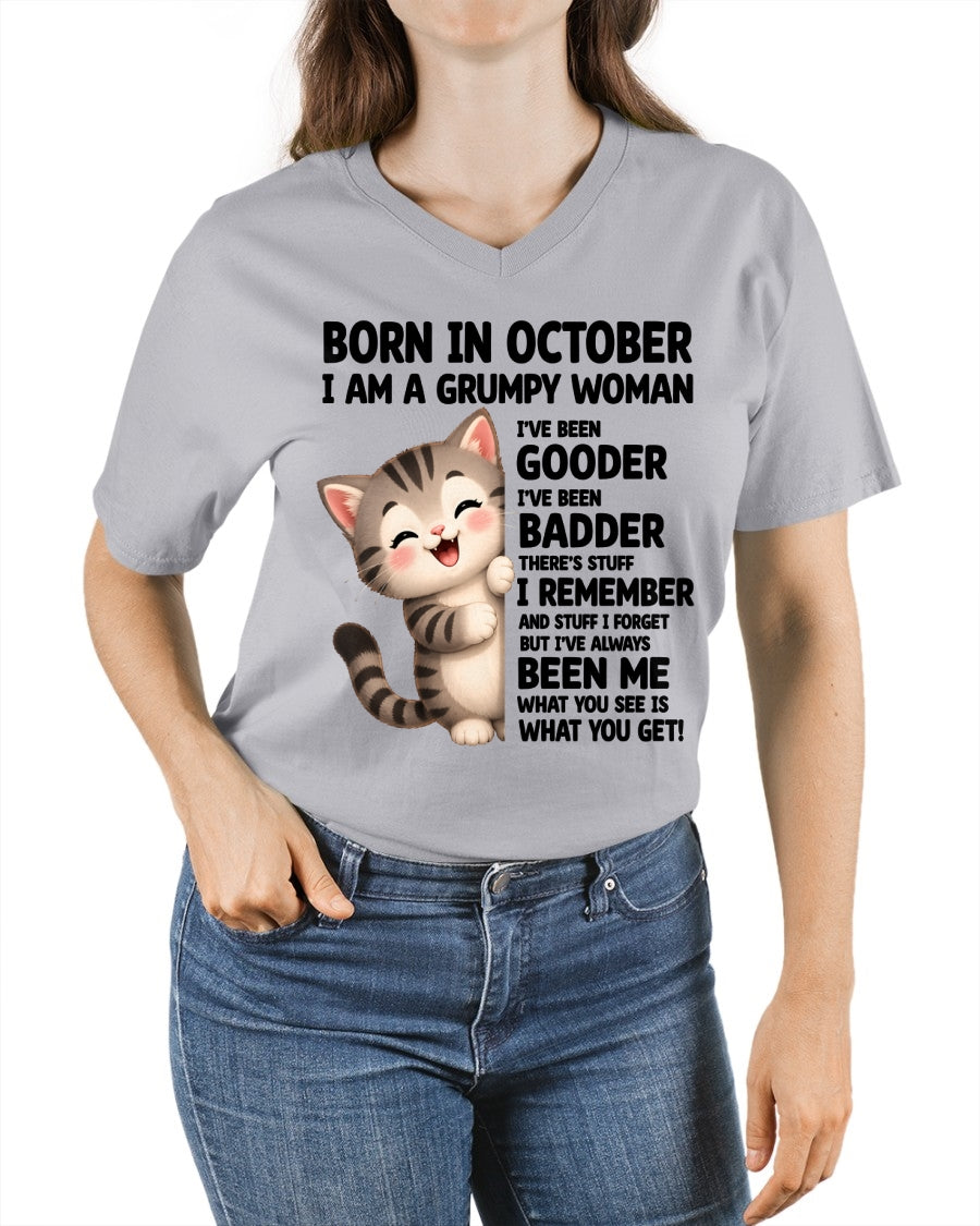 BORN IN OCTOBER, I AM A GRUMPY WOMAN - Birthday Gift For October Girls - FMA ccdi10 (SKU2605-209-10)