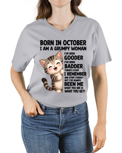 BORN IN OCTOBER, I AM A GRUMPY WOMAN - Birthday Gift For October Girls - FMA ccdi10 (SKU2605-209-10)