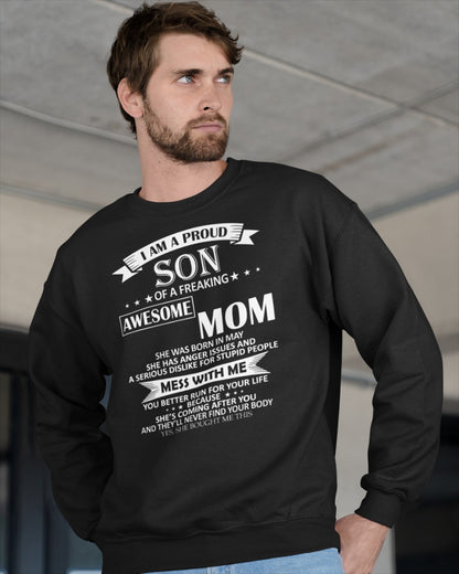 MAY - I AM A PROUD SON OF A FREAKING AWESOME MOM -  FROM WOMAN (SKU07-49-05)