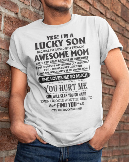 Lucky Son Of Awesome Mom - Perfect Gift For Your Son (SKU-LB)