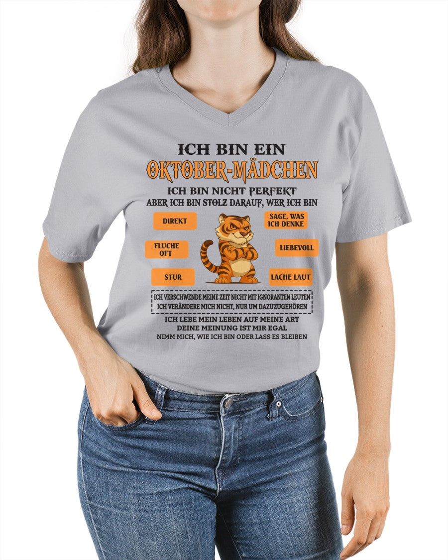 DEU10 - "ICH BIN EIN OKTOBER-MÄDCHEN" – Geburtstagsgeschenk für Oktober-Mädchen – FMA ccdi10 (SKU2605-369-10)
