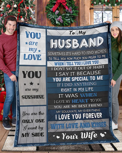 Special Gift For Your Husband Blanket - From Wife (SKU-CHAU-B17) FULL