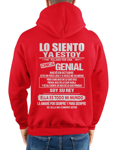 Octubre - Chica genial nació en octubre - Regalo especial para novio - Black - T10 (SKU05-80-10)