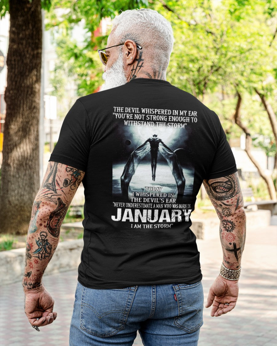 JANUARY - NEVER UNDERESTIUNDER A MAN - I AM THE STORM-male (SKU08-35-01)