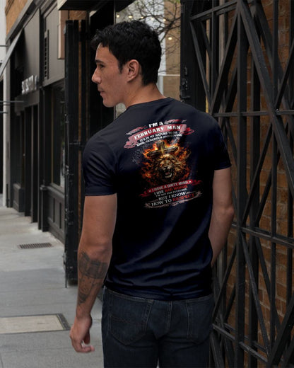 FEBRUARY - KIND AND LOVING ARE MY NATURE - PREMIUM DTG PRINT BIRTHDAY T-SHIRT FOR MEN - MALE / CCDI02 (SKU26T-01-31-02)