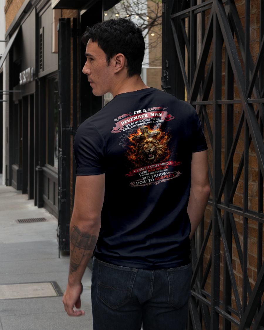 DECEMBER - KIND AND LOVING ARE MY NATURE - PREMIUM DTG PRINT BIRTHDAY T-SHIRT FOR MEN - MALE / CCDI12 (SKU26T-01-31-12)