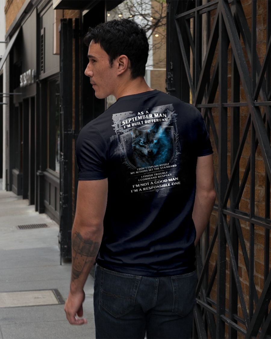 SEPTEMBER - BUILT DIFFERENT - BIRTHDAY T-SHIRT FOR MEN - MALE / CCDI09 (SKU12-301-09)