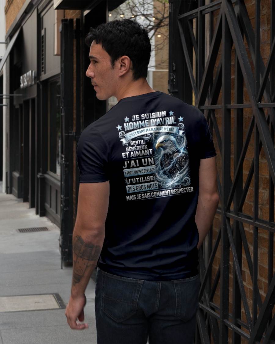AVRIL – ESPRIT MALICIEUX MAIS SAIT RESPECTER - T-SHIRT ANNIVERSAIRE HOMME - IMPRESSION DTG PREMIUM - frCCDI04 (SKU2604-86-04)