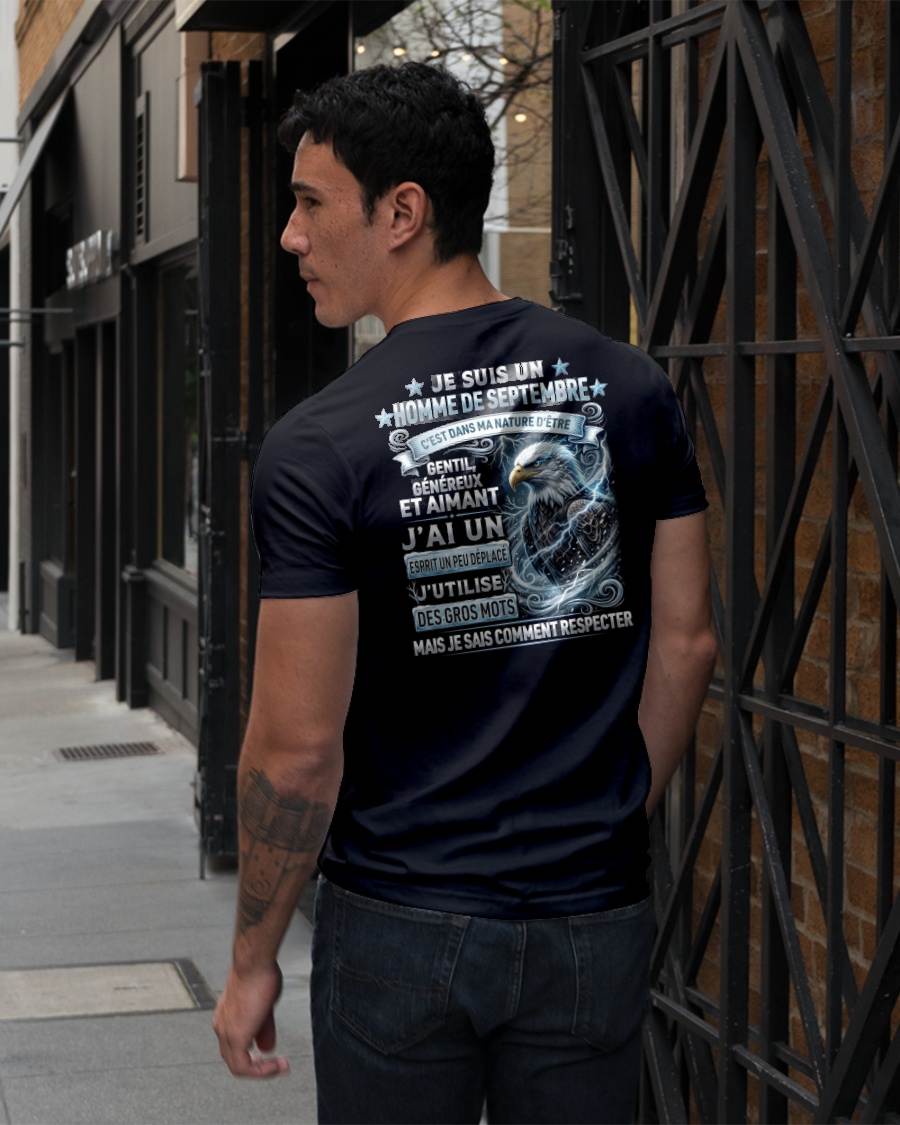 SEPTEMBRE – ESPRIT MALICIEUX MAIS SAIT RESPECTER - T-SHIRT ANNIVERSAIRE HOMME - IMPRESSION DTG PREMIUM - frCCDI09 (SKU2604-86-09)