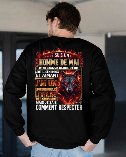 MAI – ESPRIT MALICIEUX MAIS SAIT RESPECTER - T-SHIRT ANNIVERSAIRE HOMME - IMPRESSION DTG PREMIUM - frCCDI05 (SKU2604-87-05)