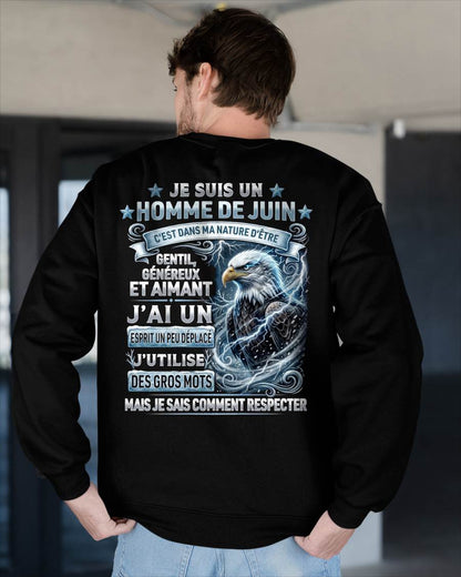 JUIN – ESPRIT MALICIEUX MAIS SAIT RESPECTER - T-SHIRT ANNIVERSAIRE HOMME - IMPRESSION DTG PREMIUM - frCCDI06 (SKU2604-86-06)