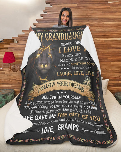 Special Gift For Your Granddaughter Blanket - From Gramps (SKU-CHAU-B03)