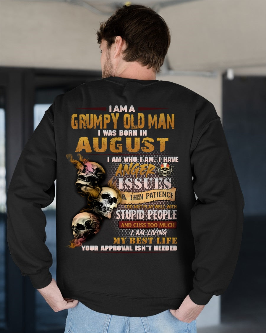I AM A GRUMPY OLD MAN I WAS BORN IN AUGUST male (SKU08-67-08)