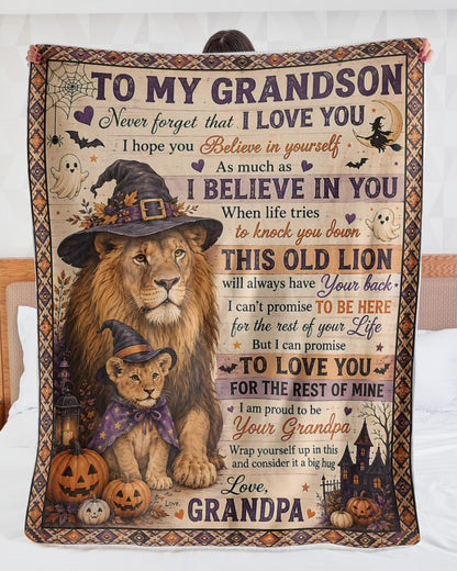 Halloween Blanket Gift for Your Grandson - From Grandpa (SKU2607-243)