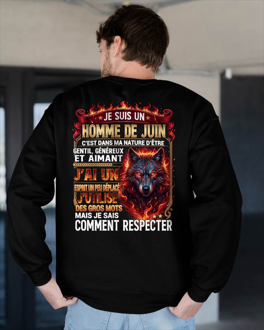 JUIN – ESPRIT MALICIEUX MAIS SAIT RESPECTER - T-SHIRT ANNIVERSAIRE HOMME - IMPRESSION DTG PREMIUM - frCCDI06 (SKU2604-87-06)