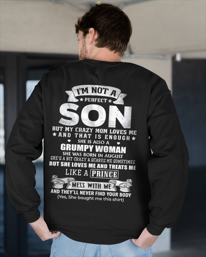 August - I'm Not A Perfect Son But My Crazy Mom Love Me - Birthday Gift From August Mom / Woman - ccdi08 (SKU2603-67-08)