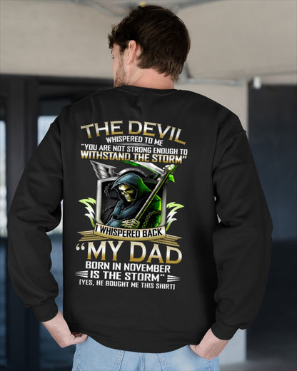 CCDI11 - My Dad Born In November Is The Storm - Birthday Gift Form November Dad / Man T-Shirt (SKU2605-63-11)