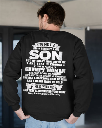 August - I'm Not A Perfect Son But My Crazy Mom Love Me - Birthday Gift From August Mom / Woman - ccdi08 (SKU2609-347-08)