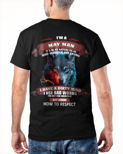 MAY - KNOW HOW TO RESPECT - BIRTHDAY T-SHIRT FOR MEN - ccdi05 / male (SKU12-162-05)