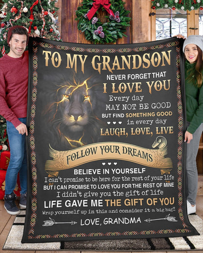 Special Gift For Your Grandson Blanket - From Grandma (SKUB09-43)