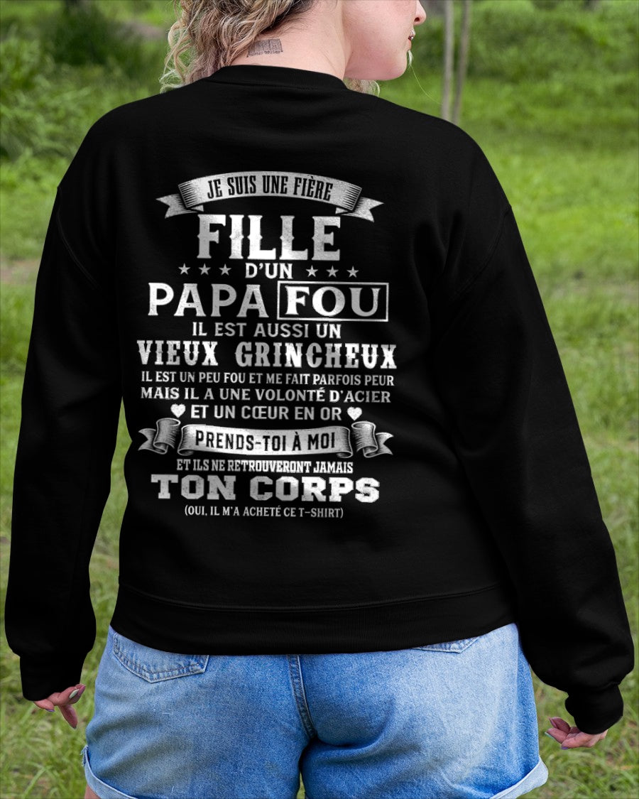 FR00 - JE SUIS UNE FIÈRE FILLE D’UN PAPA FOU – Cadeau D’Anniversaire D’un Papa - ccdi00 (SKU2605-388-00)