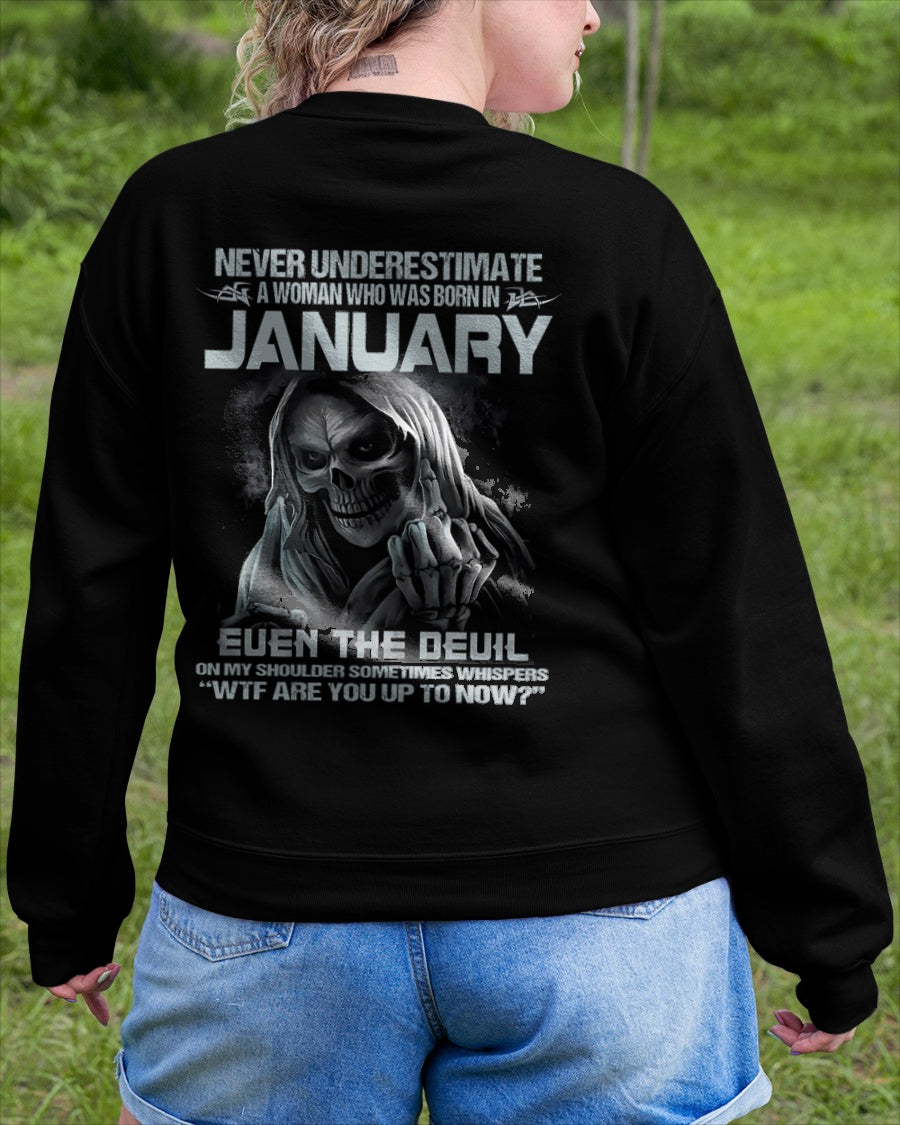 CCDI01 - NEVER UNDERESTIMATE A WOMAN WHO WAS BORN IN JANUARY - FMA DTG-(SKU09-13-01)