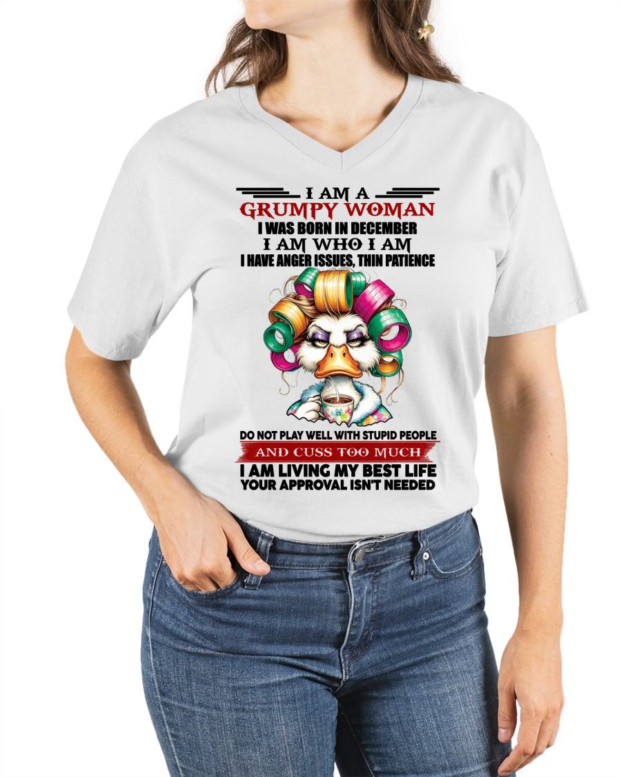 DECEMBER - GRUMPY WOMAN - BIRTHDAY SHIRT FOR WOMEN - FMA / CCDI12 (SKU26T-01-22-12)