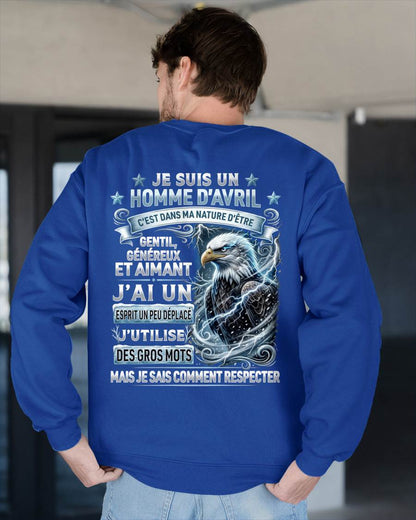 AVRIL – ESPRIT MALICIEUX MAIS SAIT RESPECTER - T-SHIRT ANNIVERSAIRE HOMME - IMPRESSION DTG PREMIUM - frCCDI04 (SKU2604-86-04)