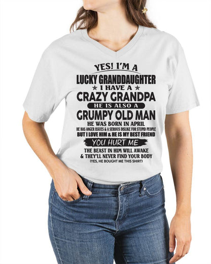 APRIL - LUCKY GRANDDAUGHTER OF CRAZY GRANDPA - PERFECT GIFT FOR YOUR GRANDDAUGHTER FROM GRANDPA - ccdi04 (SKU10-150-04)