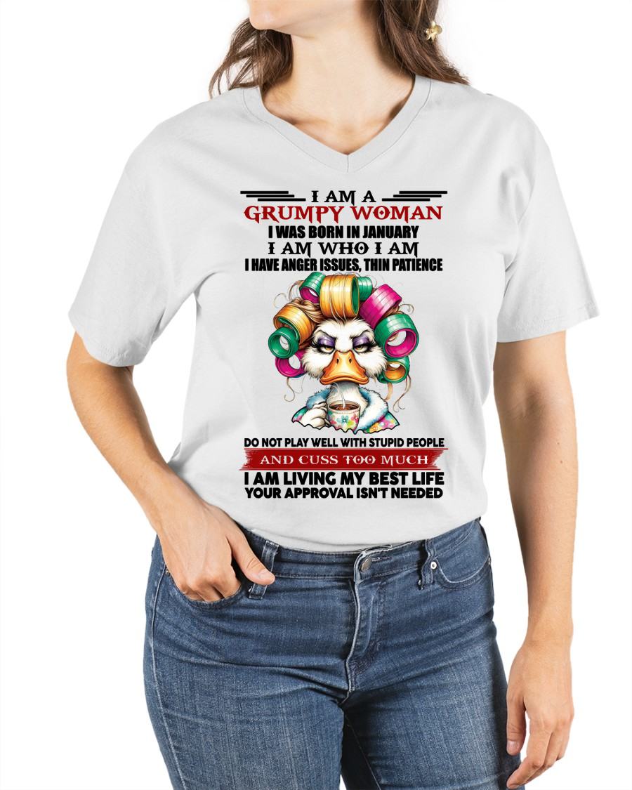 JANUARY - GRUMPY WOMAN - BIRTHDAY SHIRT FOR WOMEN - FMA / CCDI01 (SKU26T-01-22-01)