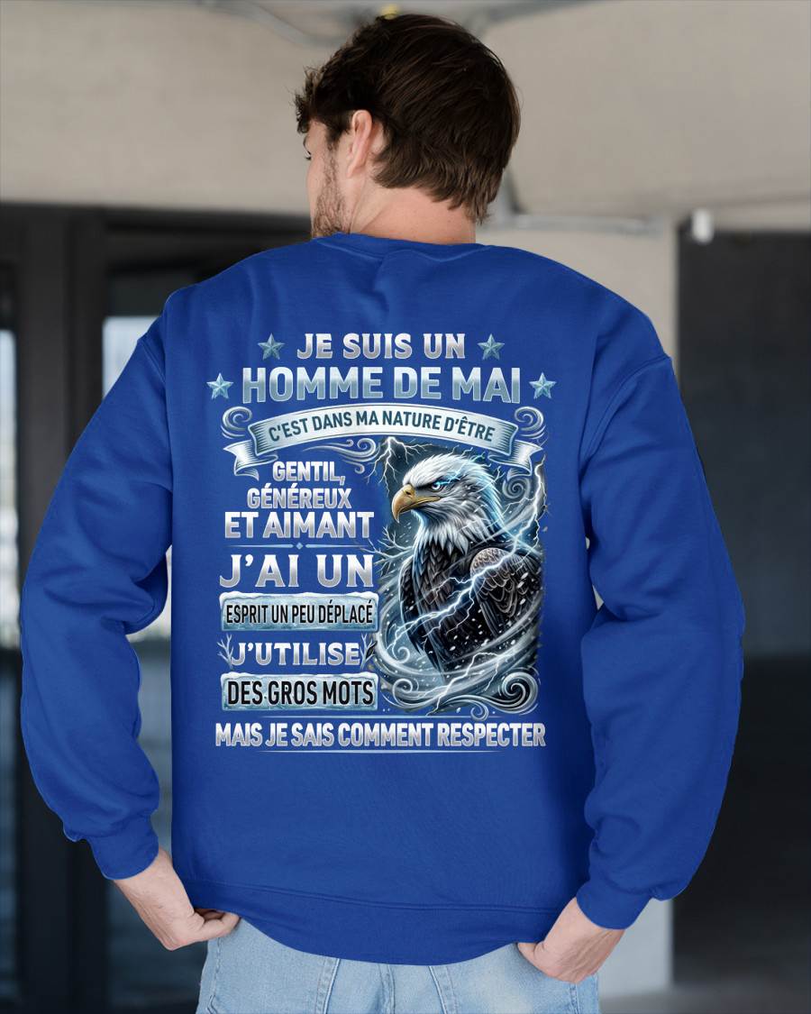 MAI – ESPRIT MALICIEUX MAIS SAIT RESPECTER - T-SHIRT ANNIVERSAIRE HOMME - IMPRESSION DTG PREMIUM - frCCDI05 (SKU2604-86-05)