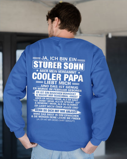 DEU02 - JA, ICH BIN EIN STURER SOHN T-SHIRT – GEBURTSTAGSGESCHENK VON EINEM FEBRUAR-PAPA - ccdi02 (SKU2606-87-02)