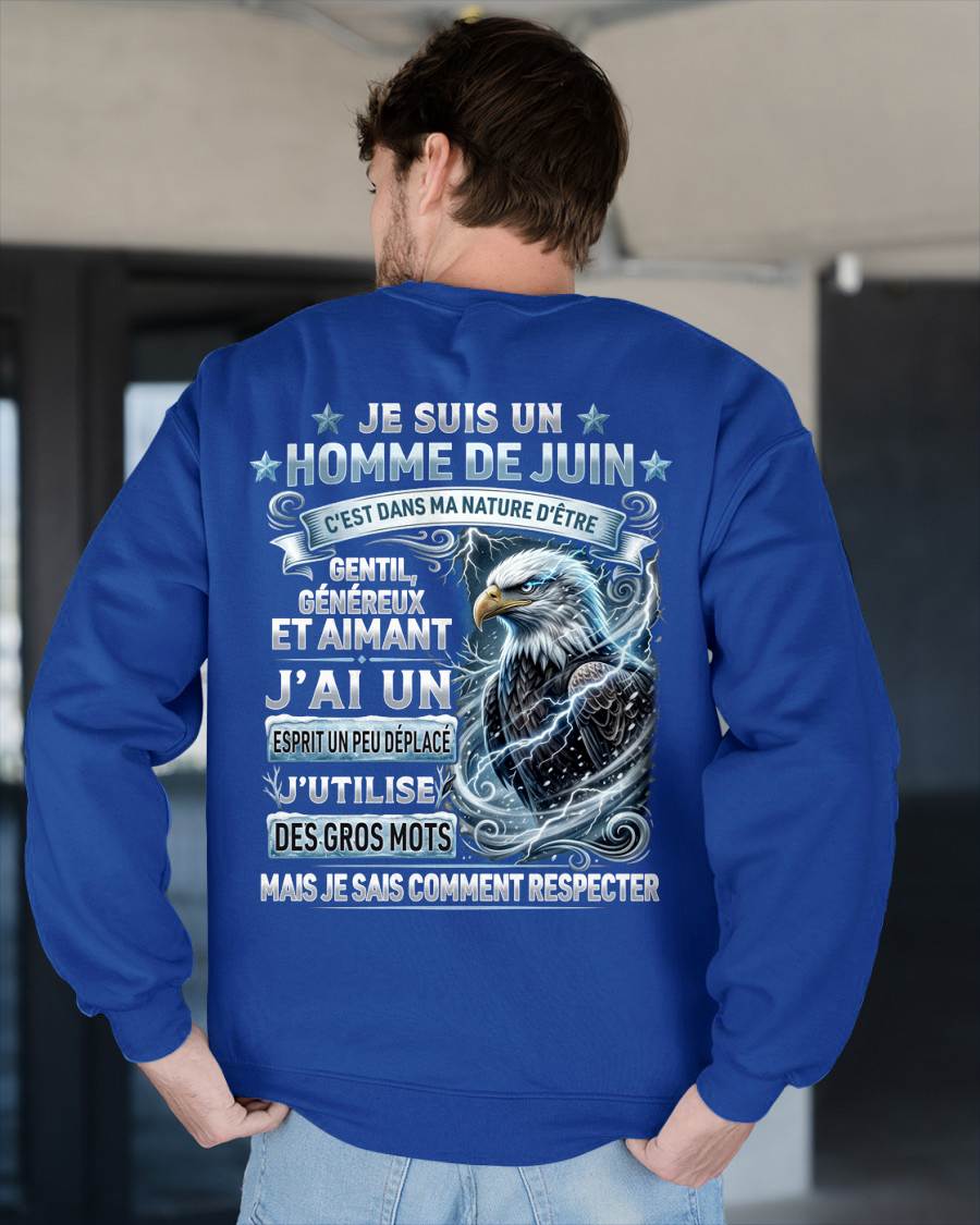 JUIN – ESPRIT MALICIEUX MAIS SAIT RESPECTER - T-SHIRT ANNIVERSAIRE HOMME - IMPRESSION DTG PREMIUM - frCCDI06 (SKU2604-86-06)