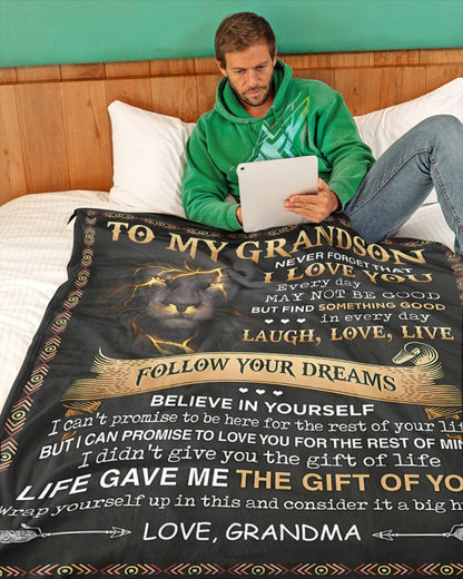 Special Gift For Your Grandson Blanket - From Grandma (SKUB09-43)