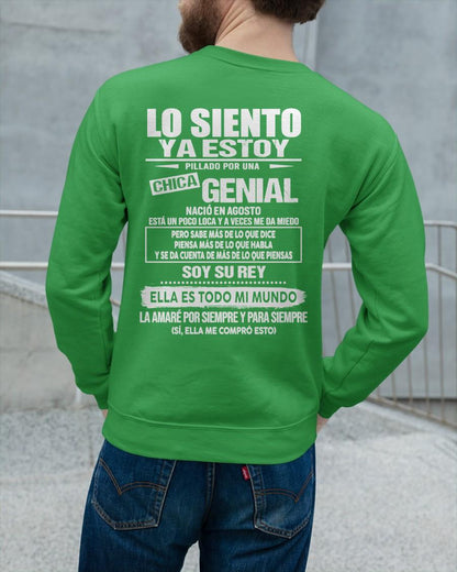 Agosto - Chica genial nació en agosto - Regalo especial para novio - Black - T08 (SKU05-80-08)