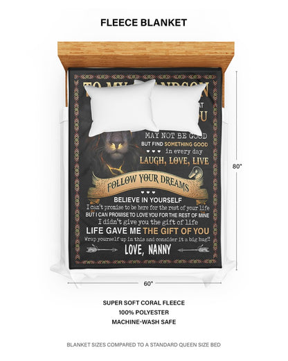 Special Gift For Your Grandson Blanket - From NANNY (SKU-CHAU-B07)