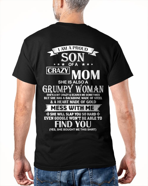 ccdi00 - I AM A PROUD SON OF A CRAZY MOM - Birthday Gift From Mom / Woman - (SKU2604-317-00)