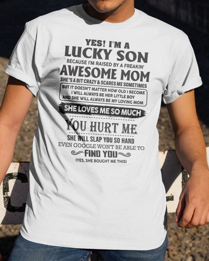 Lucky Son Of Awesome Mom - Perfect Gift For Your Son (SKU-LB)