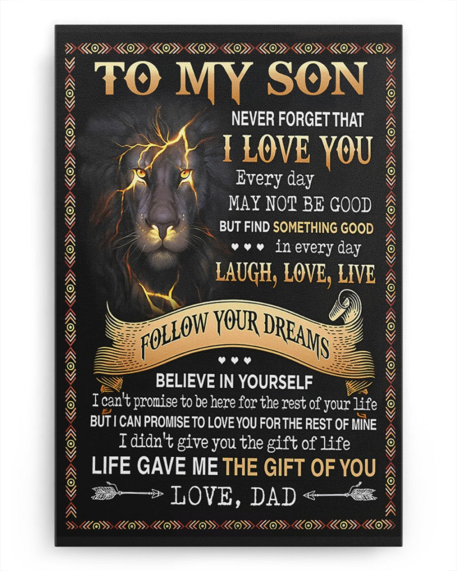 To My Son From Dad Canvas (SKU2604-256)