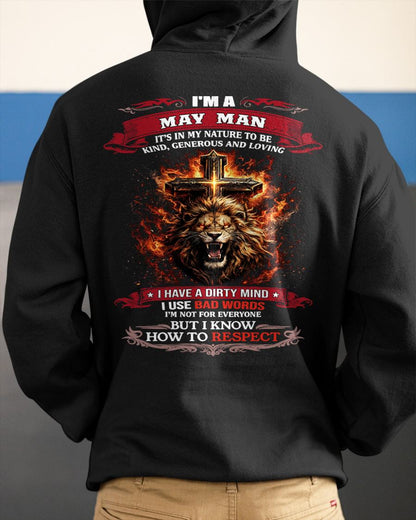 MAY - KIND AND LOVING ARE MY NATURE - PREMIUM DTG PRINT BIRTHDAY T-SHIRT FOR MEN - MALE / CCDI05 (SKU26T-01-31-05)